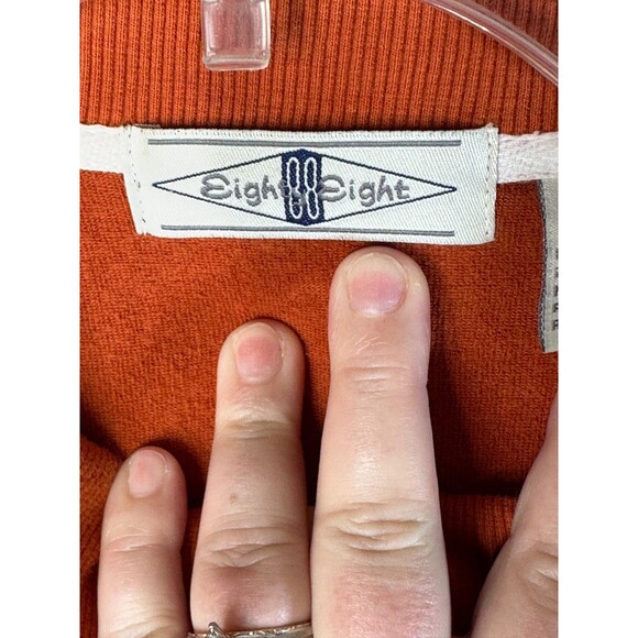 Eight Eight Sweat Jacket Men's XL Burnt Orange Long Sleeve Athletic Full Zip - Picture 3 of 8